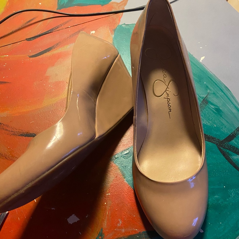Women’s nude wedge heels Jessica Simpson size 8